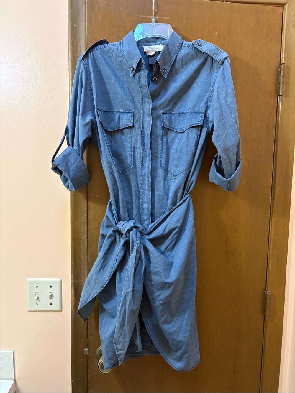 Isabel Marant Etoile Tie-Front Shirtdress in Blue